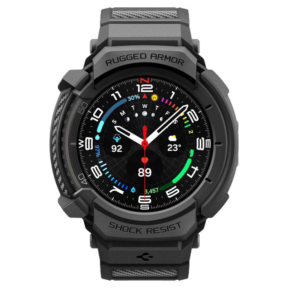 Spigen Rugged Armor Pro deksel for Samsung Galaxy Watch8 Classic, Matt Svart ACS10013