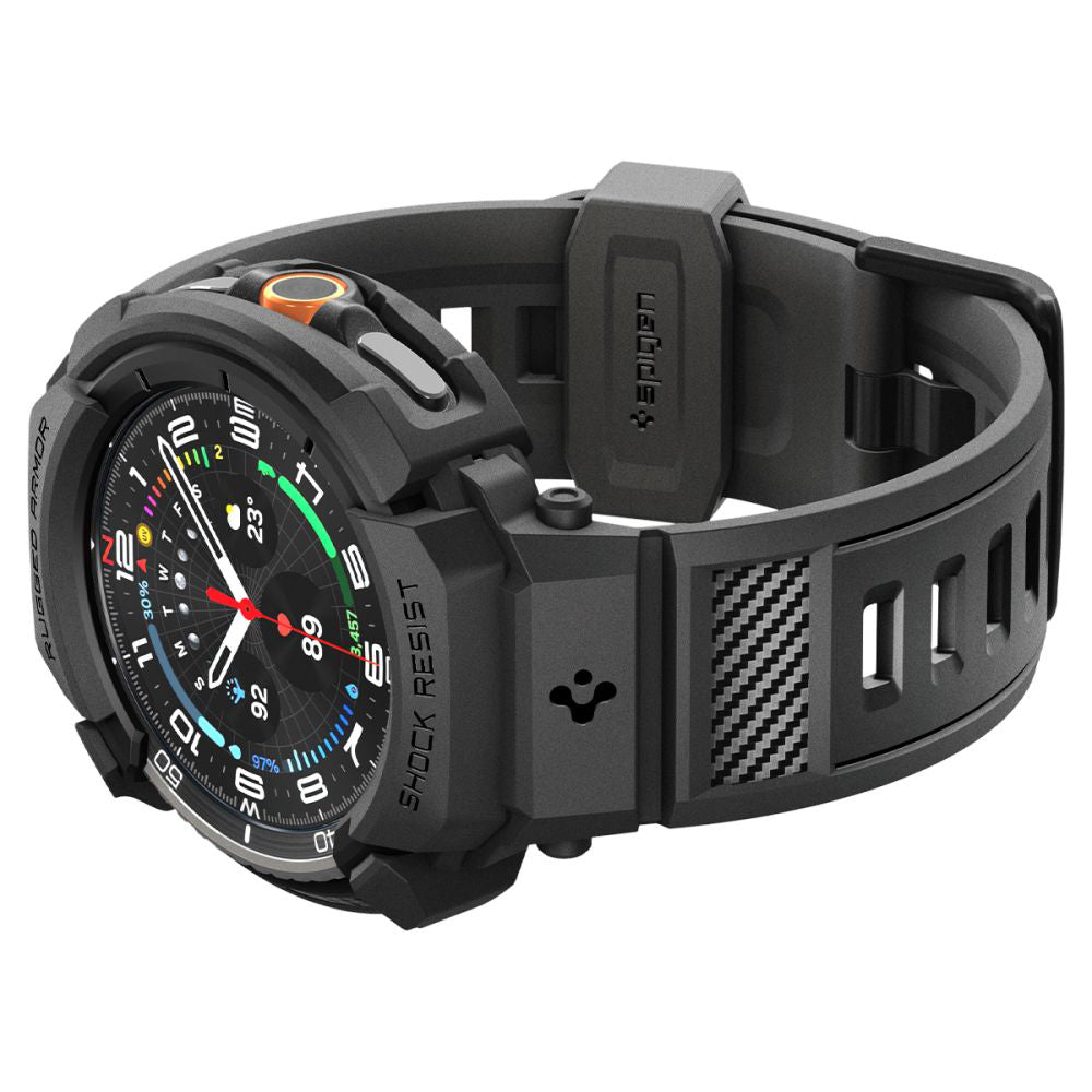 Spigen Rugged Armor Pro deksel for Samsung Galaxy Watch8 Classic, Matt Svart ACS10013