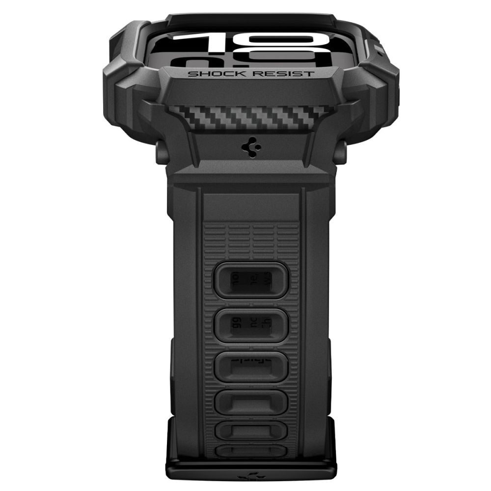 Spigen Rugged Armor Pro V2 deksel for Apple Watch Series 10 / 11 42mm, Matt Svart ACS10494