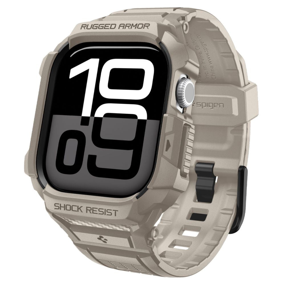 Spigen Rugged Armor Pro V2 deksel for Apple Watch Series 10 / 11 46mm, Beige ACS10506