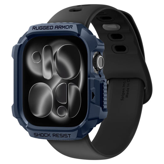 Spigen Rugged Armor V2 deksel for Apple Watch Series 10 / 11 42mm, Marineblå