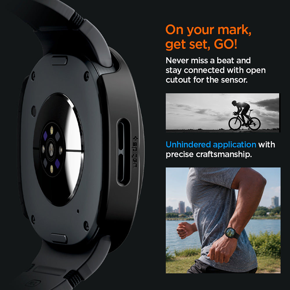 Spigen Thin Fit 360 deksel for Samsung Galaxy Watch9 / Watch8 44mm, svart ACS11601