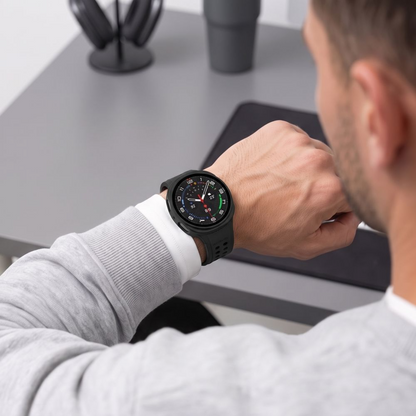 Tech-Protect Defense deksel for Samsung Galaxy Watch9 / Watch8 40mm, sett med 2 stk, svart / gjennomsiktig