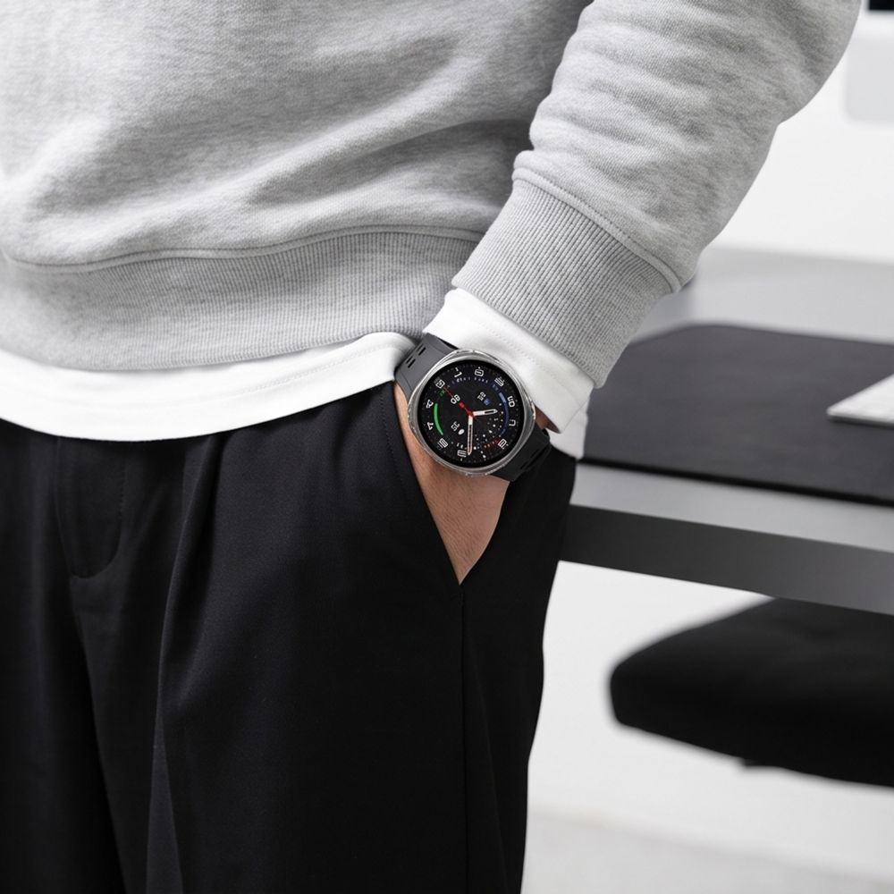 Tech-Protect Defense deksel for Samsung Galaxy Watch9 / Watch8 40mm, sett med 2 stk, svart / gjennomsiktig