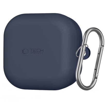 Tech-Protect Silicone Hook etui for Samsung Galaxy Buds4 / Buds4 Pro, Marineblå