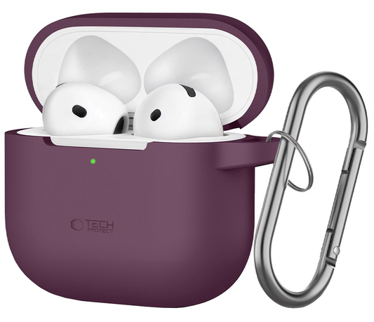 Tech-Protect Silicone Hook-deksel for Apple AirPods 4 / AirPods 5, vinrød