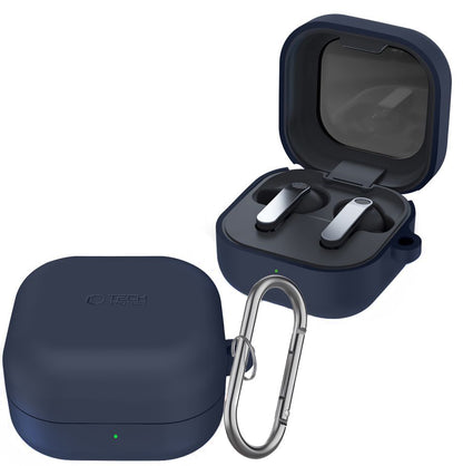 Tech-Protect Silicone Hook etui for Samsung Galaxy Buds4 / Buds4 Pro, Marineblå