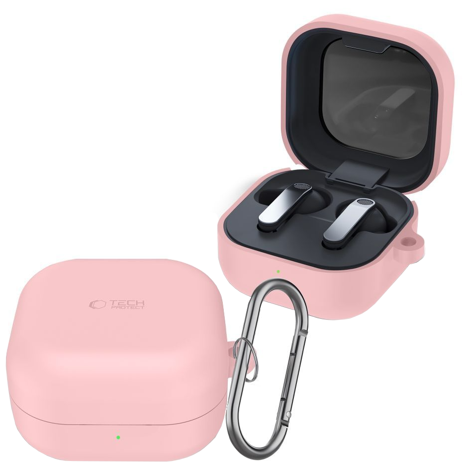 Tech-Protect Silicone Hook etui for Samsung Galaxy Buds4 / Buds4 Pro, Rosa
