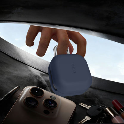 Tech-Protect Silicone Hook etui for Samsung Galaxy Buds4 / Buds4 Pro, Marineblå