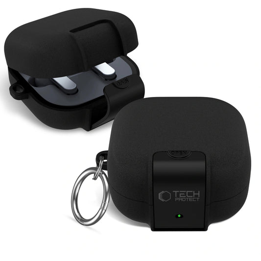 Tech-Protect Slim Hook etui for Samsung Galaxy Buds4 / Buds4 Pro, Svart