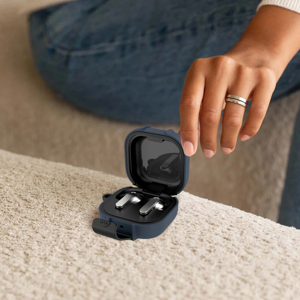 Tech-Protect Slim Hook etui for Samsung Galaxy Buds4 / Buds4 Pro, Marineblå
