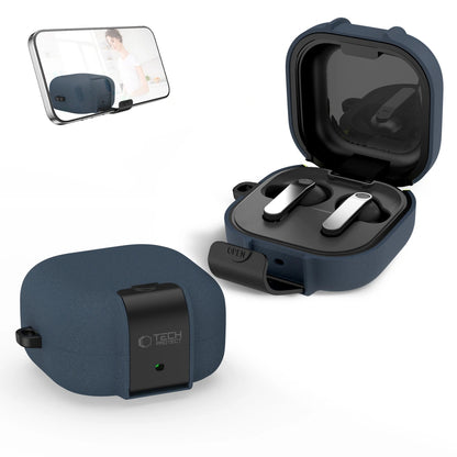 Tech-Protect Slim Hook etui for Samsung Galaxy Buds4 / Buds4 Pro, Marineblå