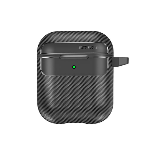 Techsuit CarbonFiber-etui for Apple AirPods Gen 2 / Gen 1, svart