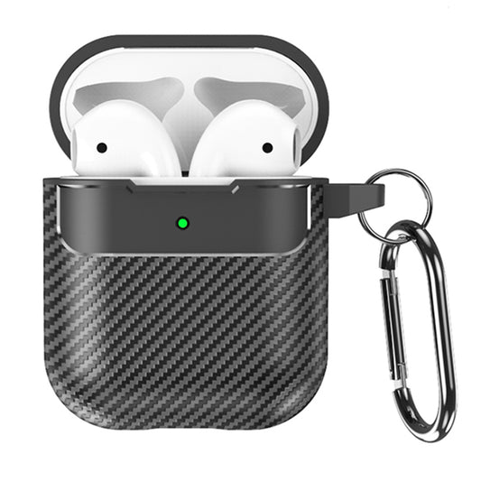 Techsuit CarbonFiber-etui for Apple AirPods Gen 2 / Gen 1, svart