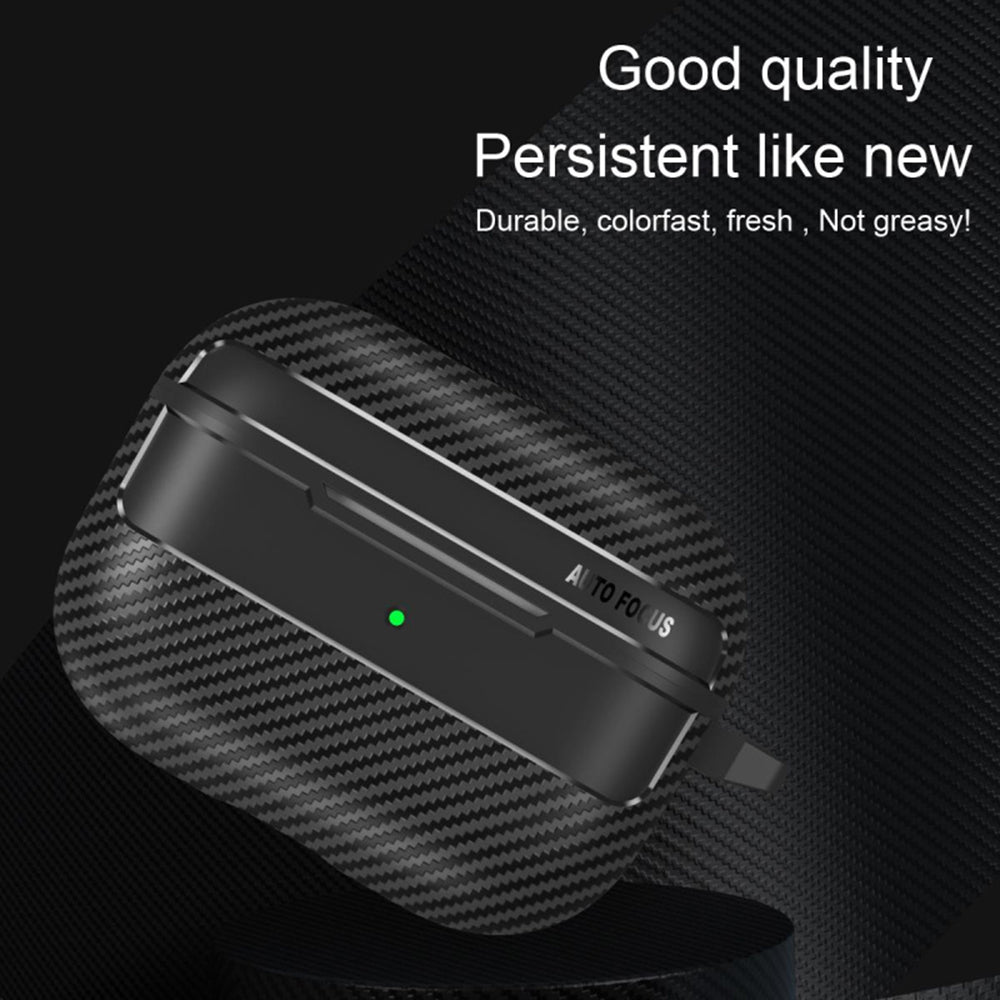 Techsuit CarbonFiber-etui for Apple AirPods Pro 3, Svart