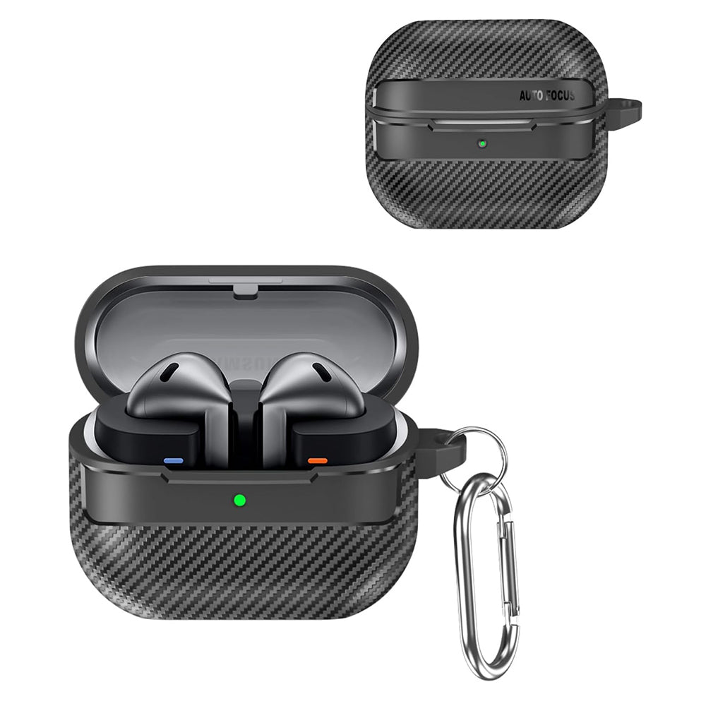 Techsuit CarbonFiber-etui for Samsung Galaxy Buds3 FE / Buds3 Pro / Buds3, svart