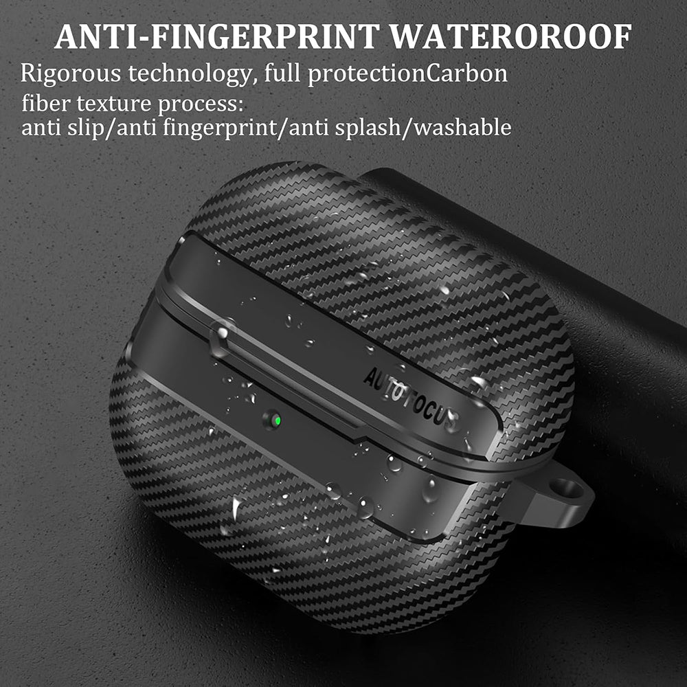 Techsuit CarbonFiber-etui for Samsung Galaxy Buds3 FE / Buds3 Pro / Buds3, svart