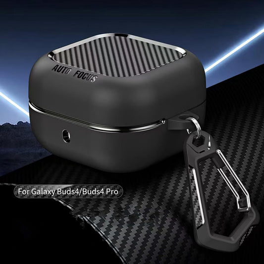 Techsuit CarbonFiber-etui for Samsung Galaxy Buds4 / Buds4 Pro, svart