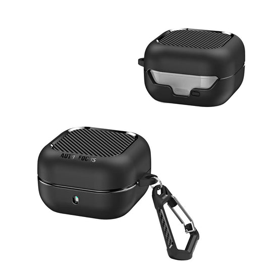 Techsuit CarbonFiber-etui for Samsung Galaxy Buds4 / Buds4 Pro, svart