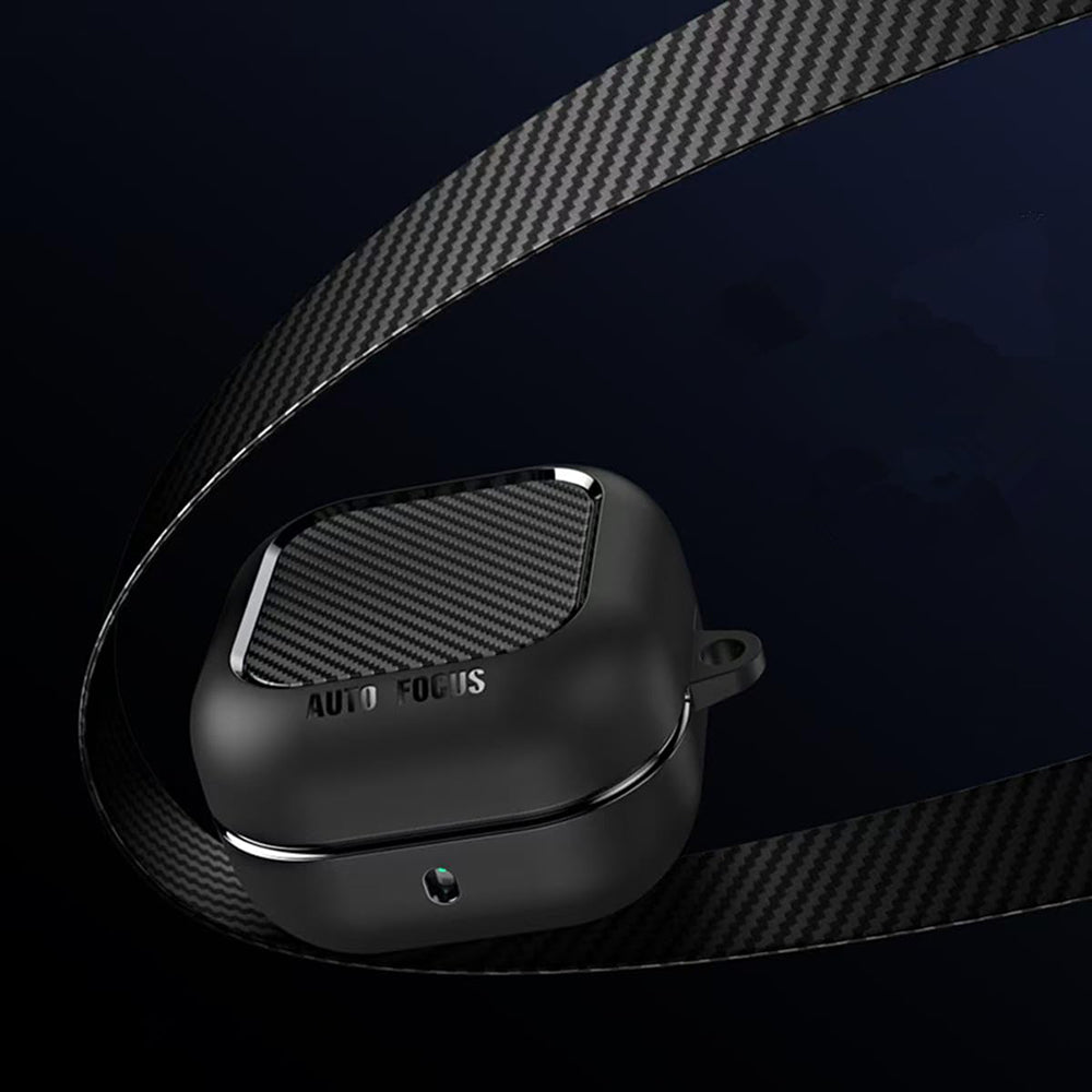 Techsuit CarbonFiber-etui for Samsung Galaxy Buds4 / Buds4 Pro, svart