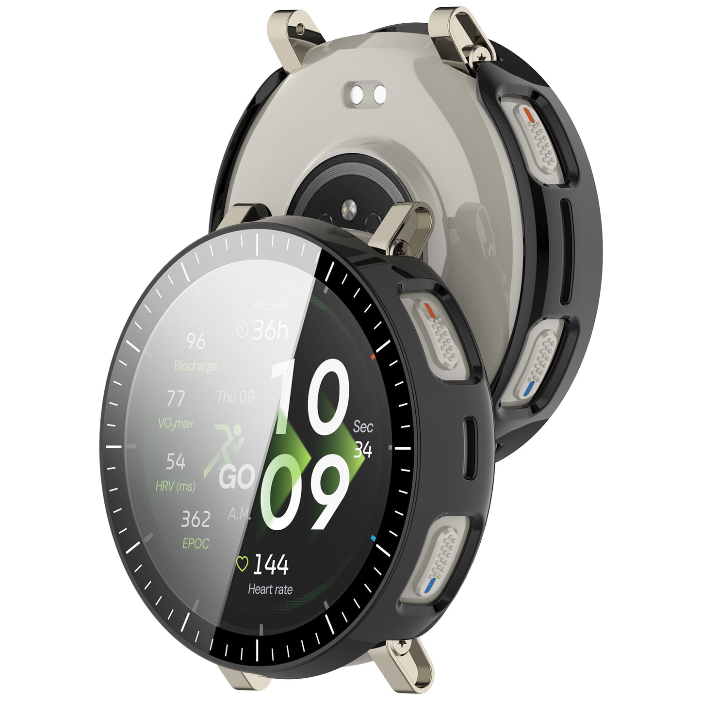 Techsuit Defense360 Pro deksel for Amazfit Active 3 Premium, Svart