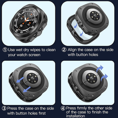 Techsuit Defense360 Pro deksel for Samsung Galaxy Watch Ultra, svart
