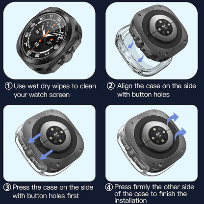 Techsuit Defense360 Pro deksel for Samsung Galaxy Watch Ultra, gjennomsiktig