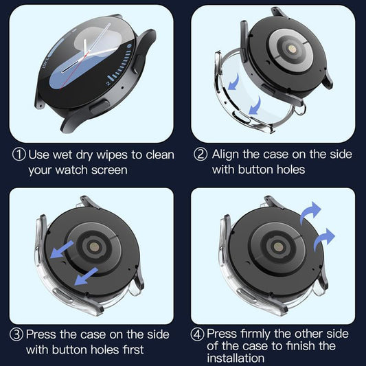 Techsuit Defense360 Pro deksel for Samsung Galaxy Watch7 44mm, Transparent