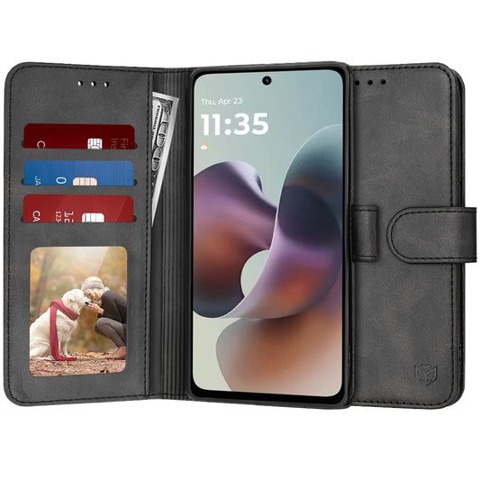 Deksel for Motorola Moto G56, Techsuit, Diary Book, svart