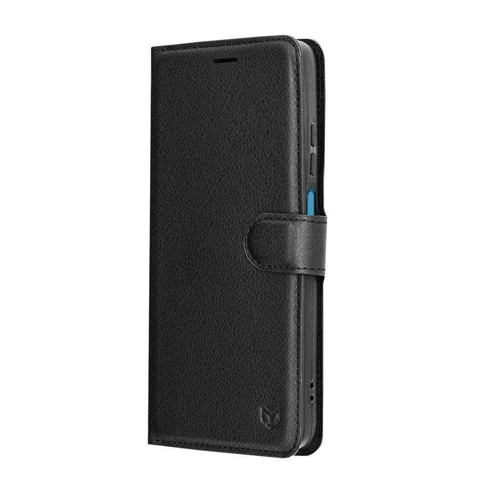 Deksel for Motorola Moto G56, Techsuit, Leather Folio, Svart