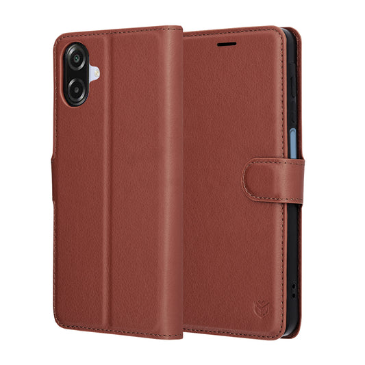 Deksel for Samsung Galaxy A07 4G A075, Techsuit, Leather Folio, Brun