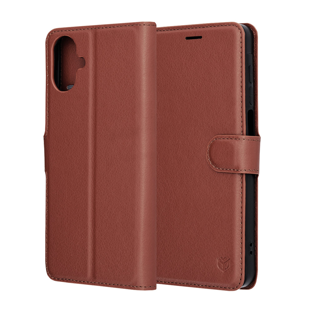 Deksel for Samsung Galaxy A07 4G A075, Techsuit, Leather Folio, Brun