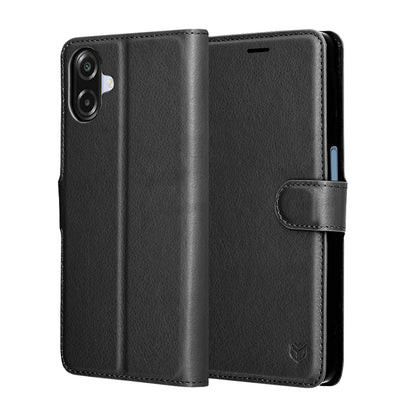Deksel for Samsung Galaxy A07 4G A075, Techsuit, Leather Folio, Svart
