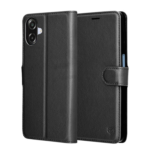 Deksel for Samsung Galaxy A07 4G A075, Techsuit, Leather Folio, Svart