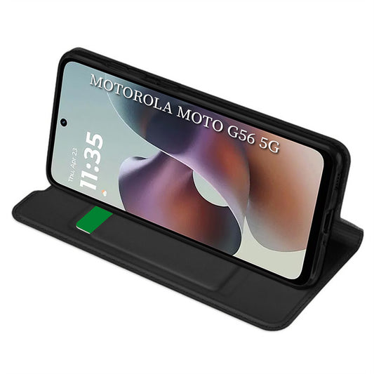 Deksel til Motorola Moto G56, Techsuit, Magskin Book, Svart