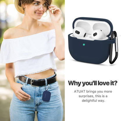 Techsuit silikonetui for Apple AirPods 3, marineblå