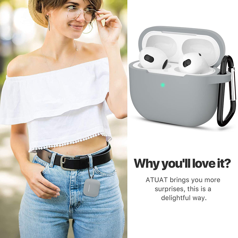Techsuit silikonetui for Apple AirPods 3, grå