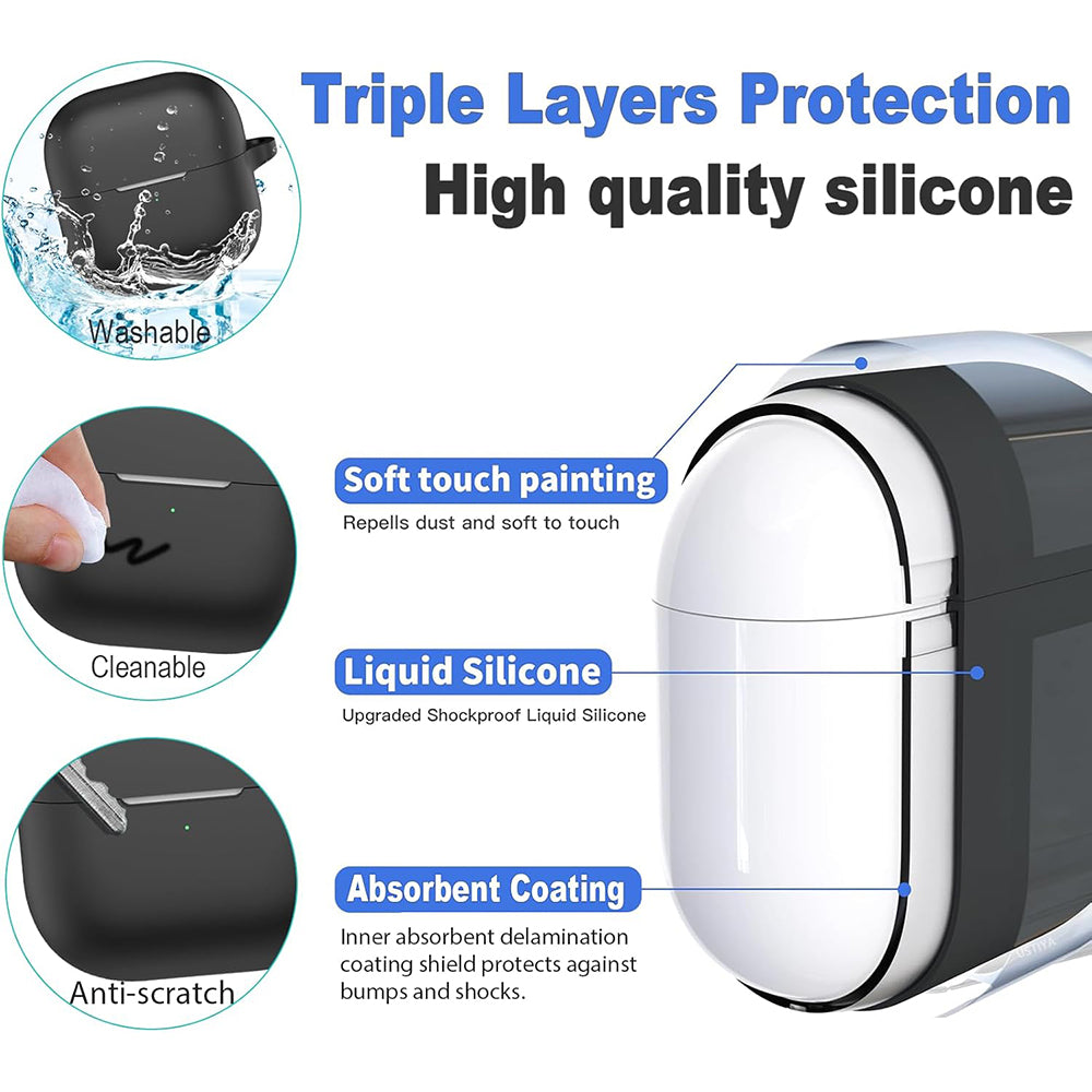 Techsuit Silicone-deksel for Huawei FreeClip 2, Svart