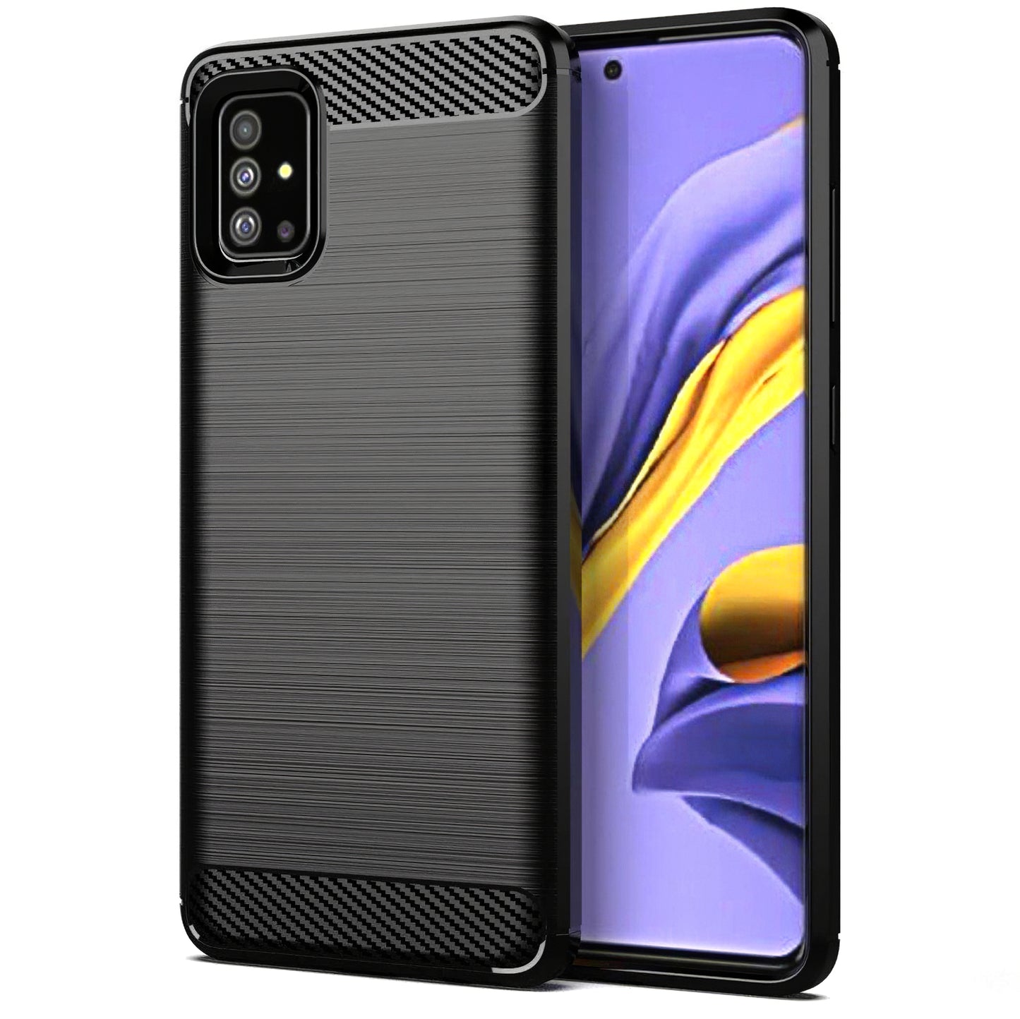 Deksel for Samsung Galaxy A51 A515, OEM, Karbon, Svart