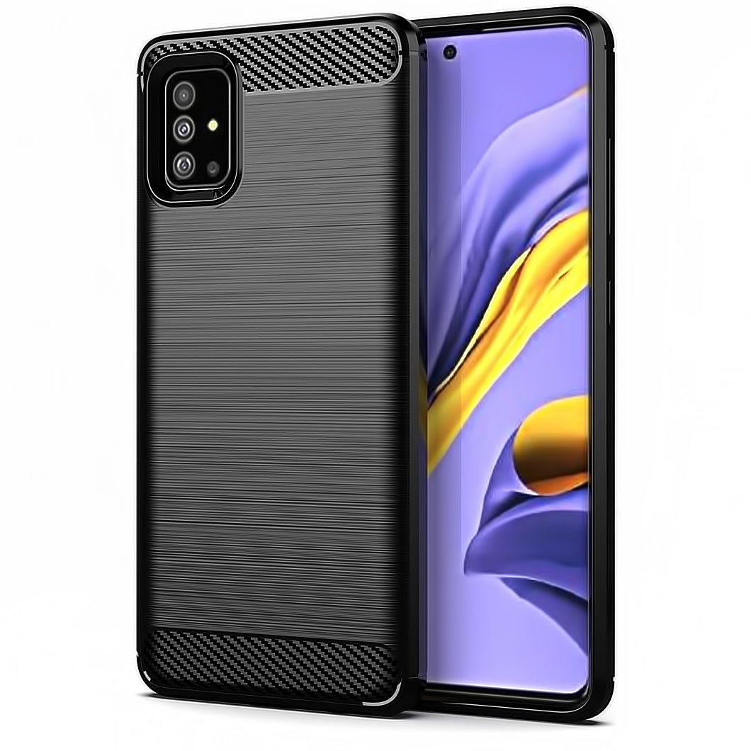 Deksel til Samsung Galaxy A51 5G A516, Karbon, Svart