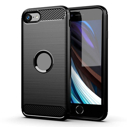 Deksel for Apple iPhone SE (2022) / SE (2020) / 8, Forcell, Karbon, Svart