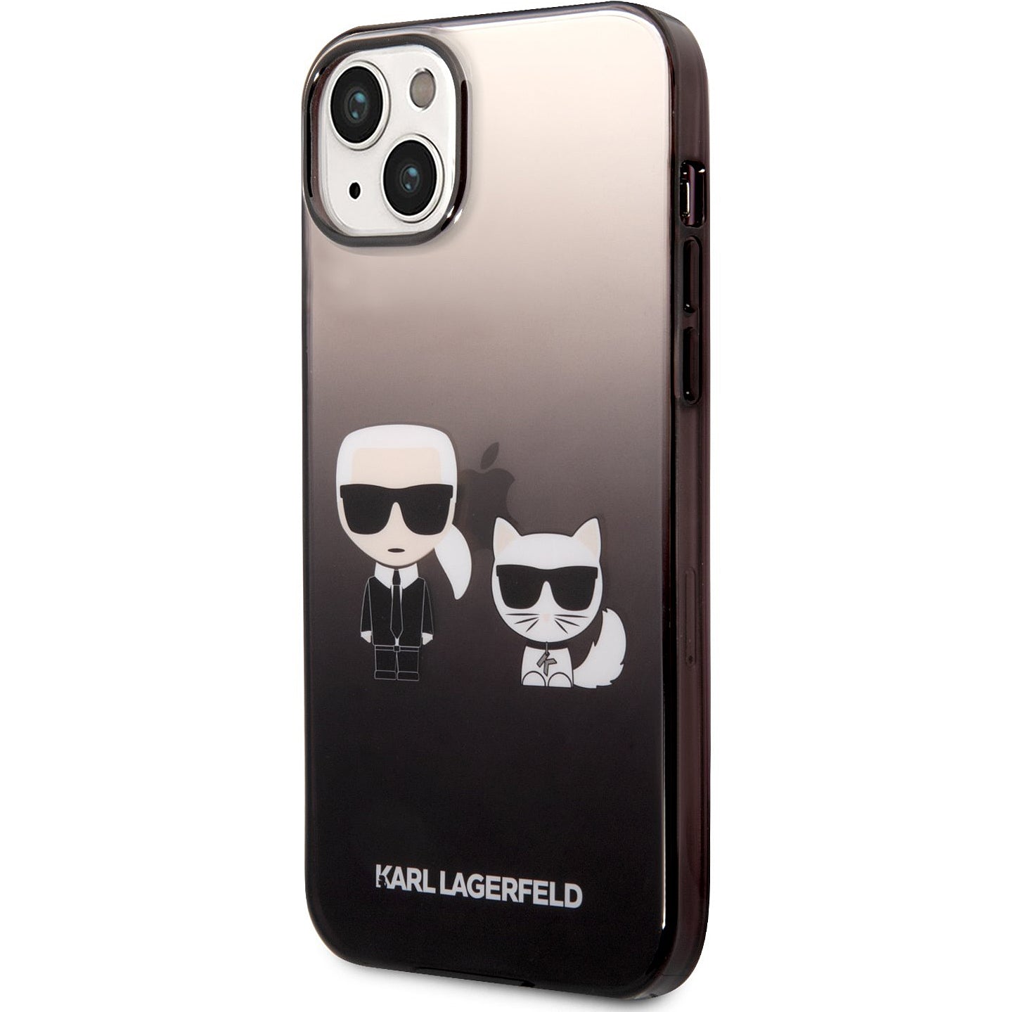 Deksel for Apple iPhone 14 Plus, Karl Lagerfeld, Gradient Karl & Choupette, Svart