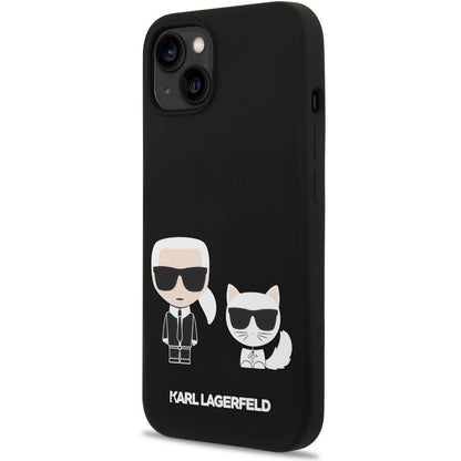 MagSafe-deksel for Apple iPhone 14 Plus, Karl Lagerfeld, Silicone Karl & Choupette, Svart