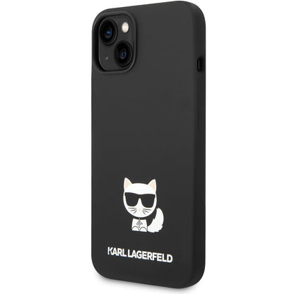Deksel for Apple iPhone 14 Plus, Karl Lagerfeld, Silicone Body Choupette, Svart