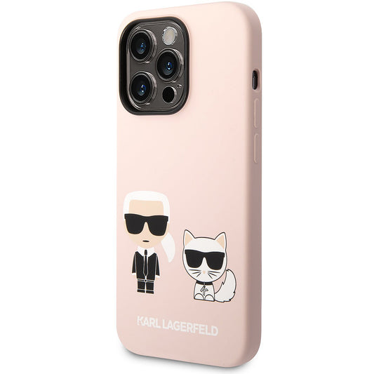 MagSafe-deksel for Apple iPhone 14 Pro, Karl Lagerfeld, Silicone Body Karl & Choupette, Rosa