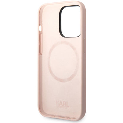 Deksel for Apple iPhone 14 Pro Max, Karl Lagerfeld, Silicone Karl's Head, Rosa