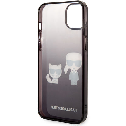 Deksel for Apple iPhone 14 Plus, Karl Lagerfeld, Gradient Karl & Choupette, Svart