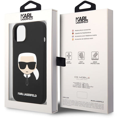 MagSafe-deksel for Apple iPhone 14 Plus, Karl Lagerfeld, Liquid Silicone Karl Head, svart