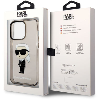Deksel for Apple iPhone 14 Pro Max, Karl Lagerfeld, IML Ikonik NFT, Svart