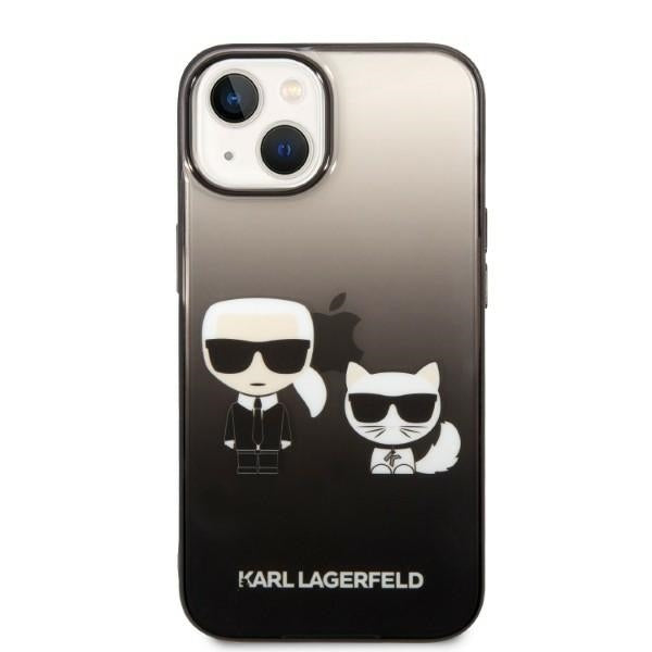 Deksel for Apple iPhone 14 Plus, Karl Lagerfeld, Gradient Karl & Choupette, Svart